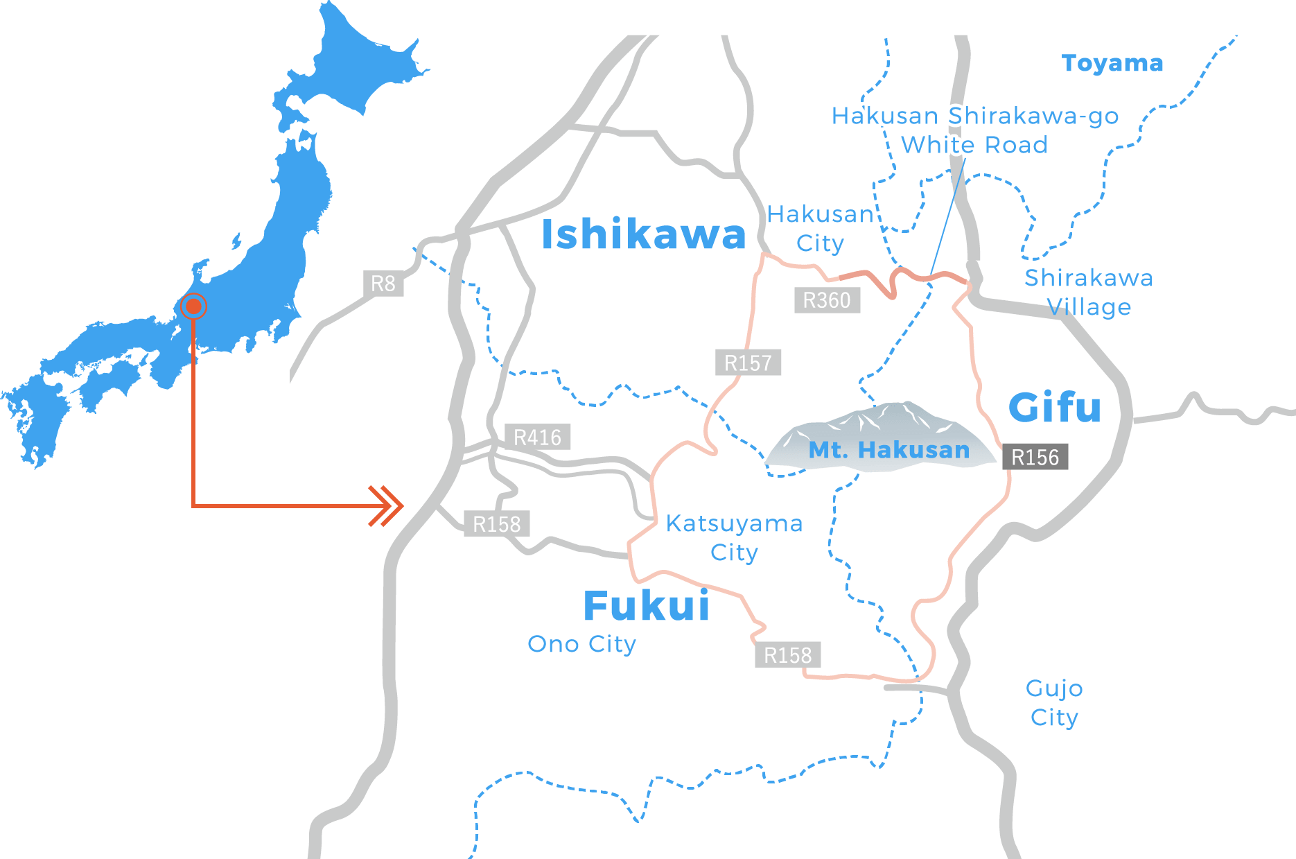 Kan Hakusan area map