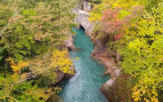 黄門橋から見た手取峡谷